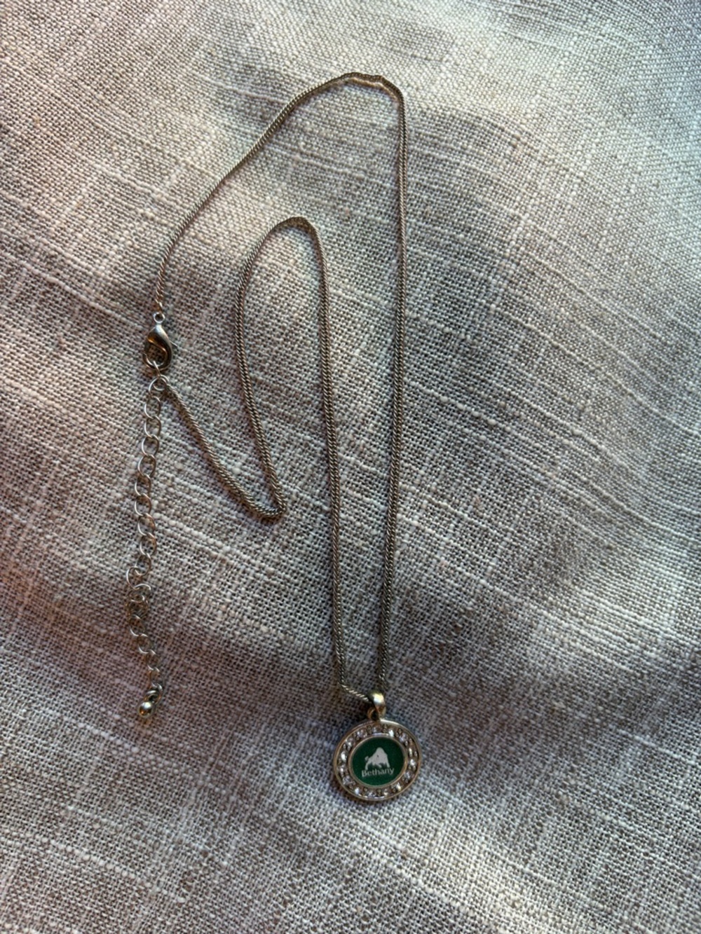 Bethany College silver tone 18” necklace